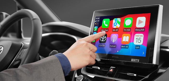 Màn hình giải trí trên xe Toyota Corolla Cross Hybrid 2025
